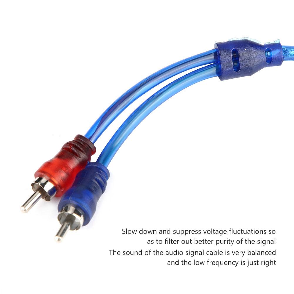 5 Meter AUTO Car  Blue Transparent RCA Audio Interconnect Cable Ultra Flexible
