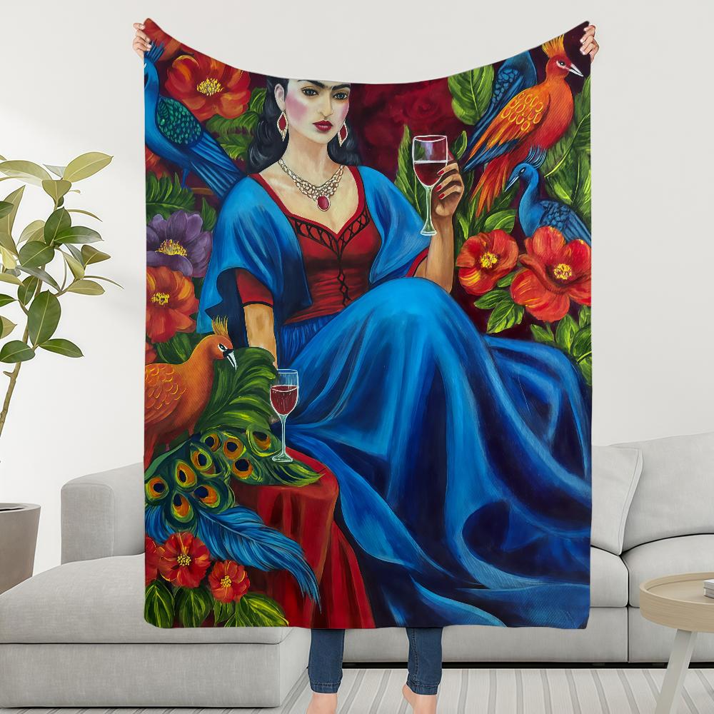 Blanket F-FridaS-ES Throw Super Cosy Plush Living Room Sofa Artwork Couch K-KahloS-ES Childish Birthday Gifts