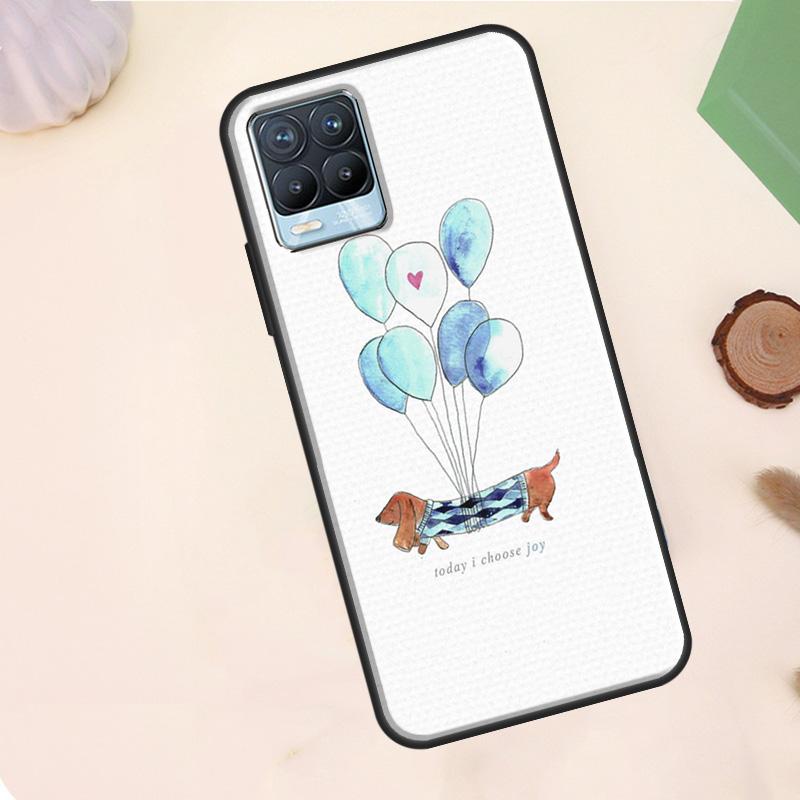 Dachshund Silhouette Dog Case For Realme C75 C63 C61 C55 C51 C53 C35 C65 C67 C71 11 12 13 14 15 Pro Plus GT6 GT7 Pro
