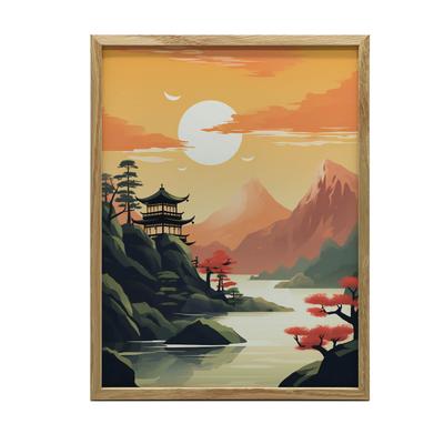 Silence and Harmony Silence and Harmony, 30X40 Cm, Dark Brown Wooden Frame, 230 Gsm Matte Paper