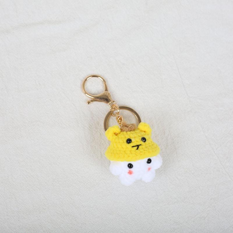 Creative Cute Small Animal Knitting Keychain Pendant Car Bag Decoration Funny Handmade Crochet Doll Ornaments Girls Gifts