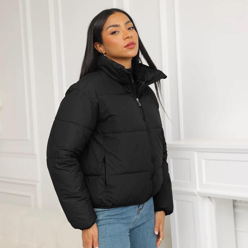 New Winter Simple Loose Cotton-padded Jacket Short Stand Collar Small Cotton-padded Jacket for Women