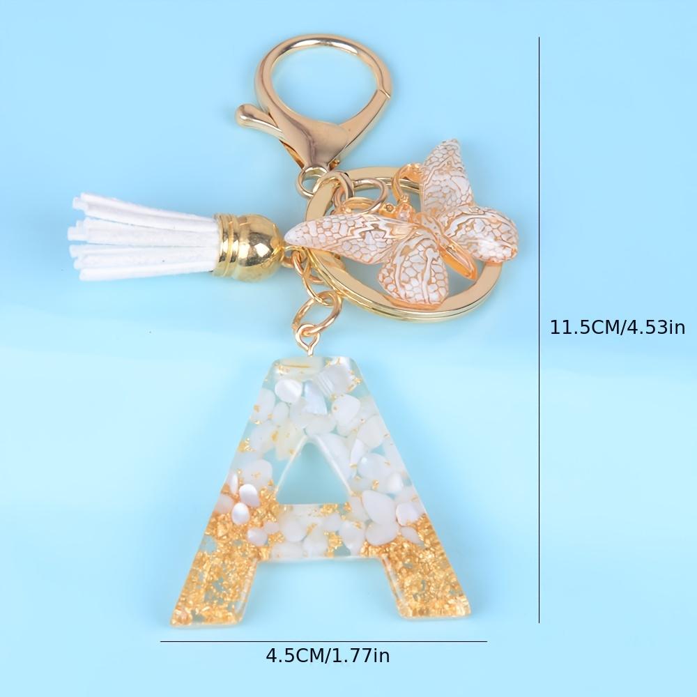 Keychain Pendant fashionable butterfly and initial key chain car decoration pendant, backpack key chain decoration
