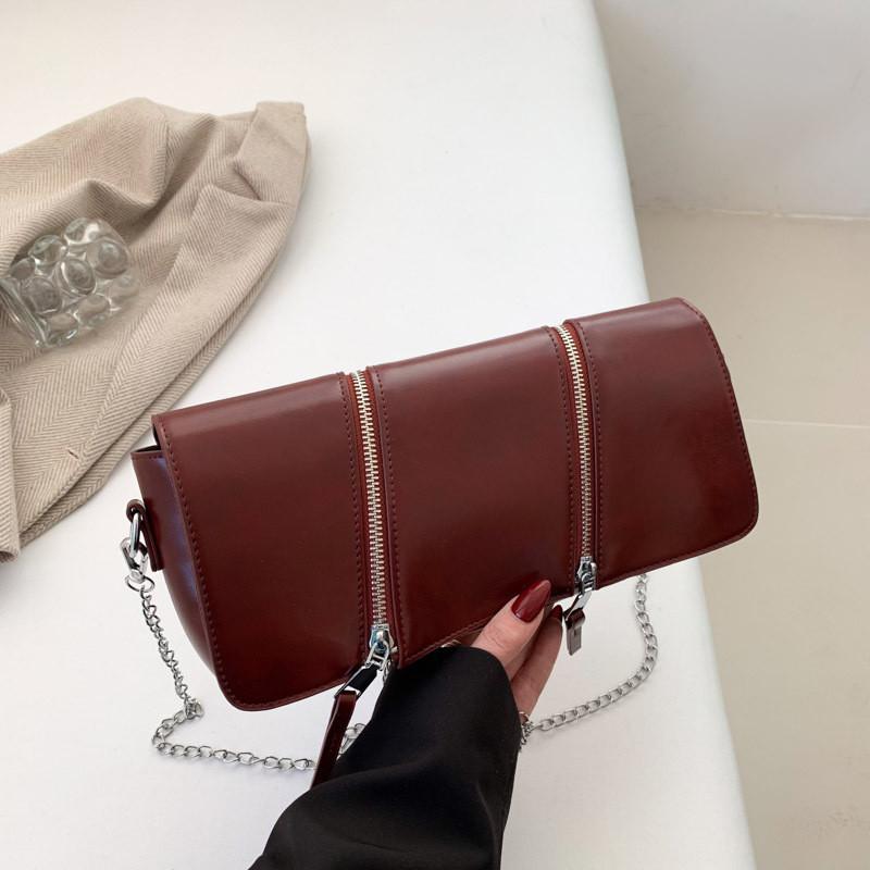 2024 New Fashion Chain Shoulder Crossbody Bag Women Double Zipper Flap Small Bag