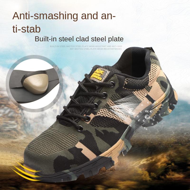 Labor Insurance Shoes for Men and Women, Anti-smashing, Anti-piercing, Breathable, Lightweight, Wear-resistant, Safety Protective Work Shoes