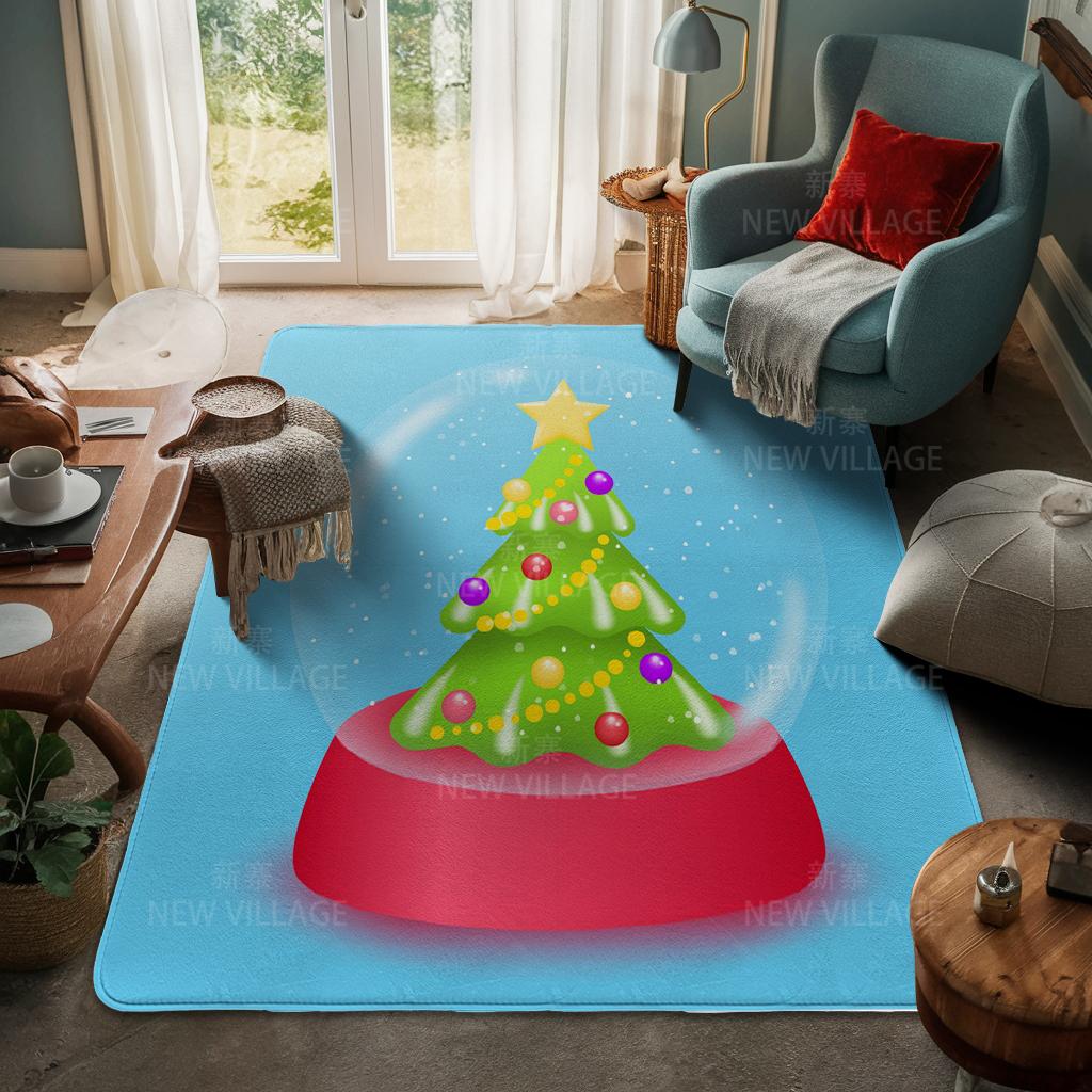 House Entrance Carpet Home Door Mat Living Room Bath Foot Bathroom Non-slip Water Absorption Rugs Bath Merry Christmas Winter