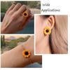 60pcs 16mm Sunflower Slime Beads Resin Sunflower Flatback Cabochons Beads  for Scrapbooking