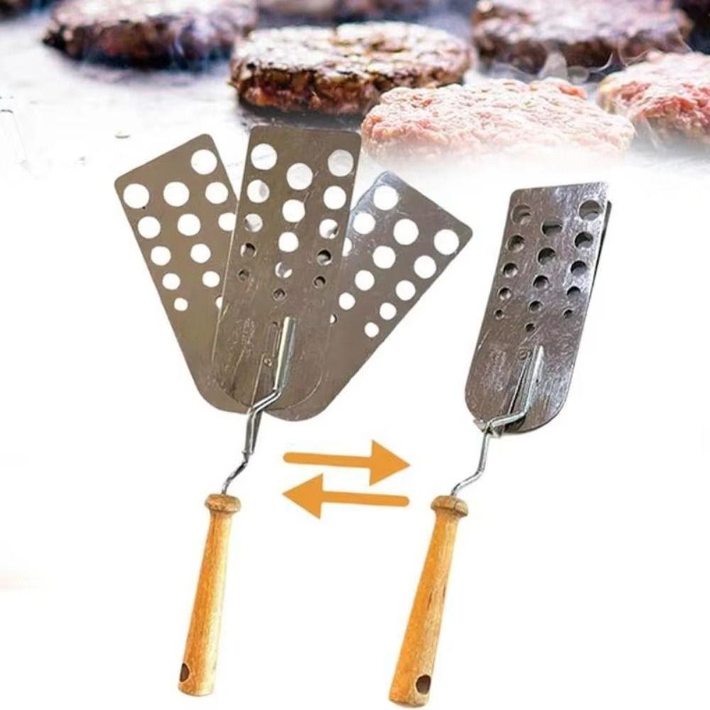 Expandable Hot Meat Patty Scraper Creative Three-panel Design Grill Tool  Outdoor Cooking