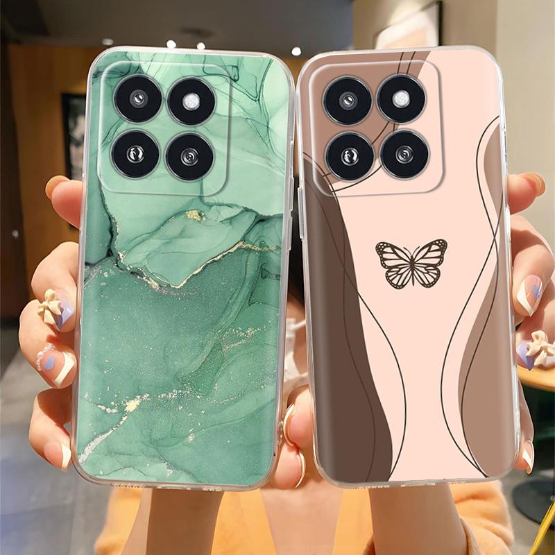 For Xiaomi 14 Pro Case Clear Cover Cute Painted TPU Cases For Xiaomi 14 Mi 14 Mi14 Soft Silicone Phone Case For Xiaomi Mi14 Pro