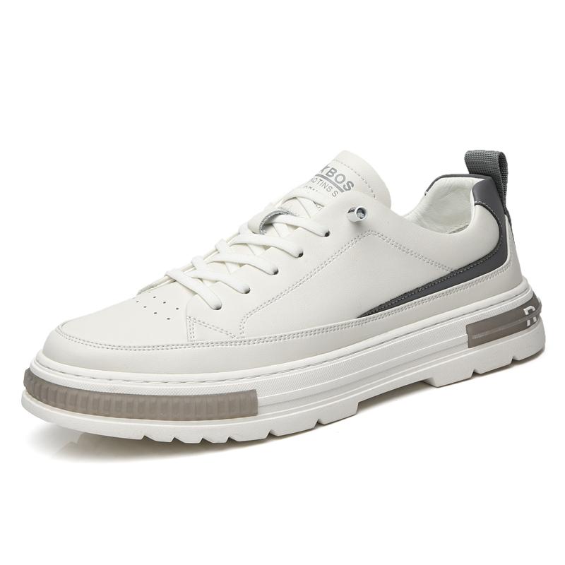 Newest Men'S Shoes Fashion Leather Sneakers Men Casual Lace Up Comfortable Outdoor White Shoes Platform Rubber Brand Loafers Male