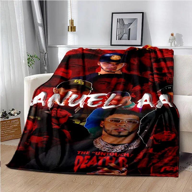 Anuel AA Rapper Hip Hop Singer Blanket Sofa Office Hiking Picnic Super Soft Quilt Fashion Flannel Throws Blanket birthday Gift