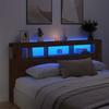 VidaXL LED Headboard Artisan Oak 200x18.5x103.5 Cm, Headboard, Headboard with Shelves, Bedroom Headboard of 857693