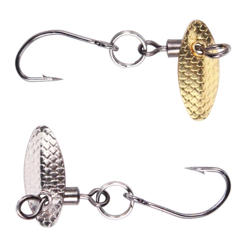 1/10 stk Mikro Roterende Glitter Amerikansk Roterende Loop Krog Metal Jigs Fiskebait Mini Glitter Guld Sølv Roterende Svingbait