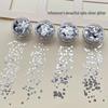 Super Flash Silver Sequin Nail Art - Korean Ins Style Star & Heart Glitter Decorations