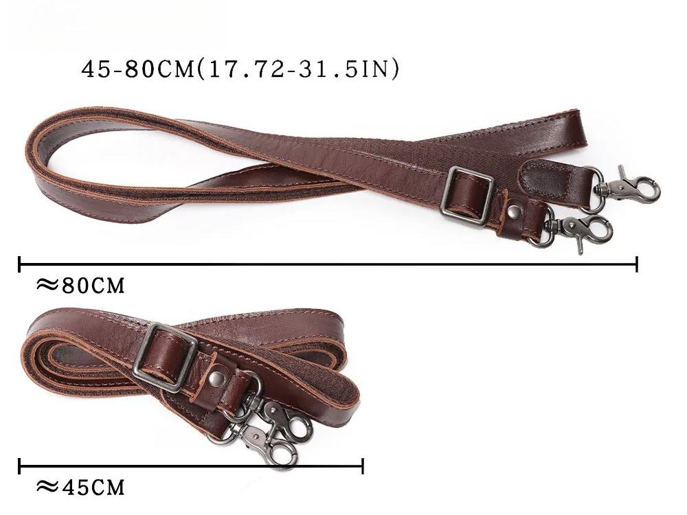 Designer Men's Genuine Leather Crossbody Bag Luxury Fashion Shoulder Messenger Bag Casual Travel Adjustable Strap Length