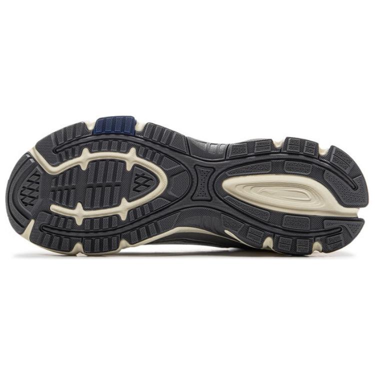 New LiNing Non-slip Wear-resistant Shock Absorption Low-Top Casual Running Shoes Men's Silver Blue ARXV003-1