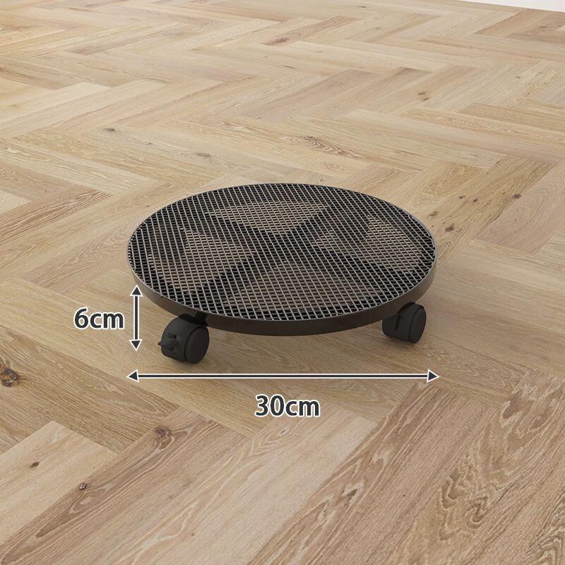 

Wrought Iron Round Flower Pot Caddy with Wheels and Brake