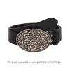 Wear Resistant Adult Waist Belts with Carved Buckle Female Decorative PU Belts