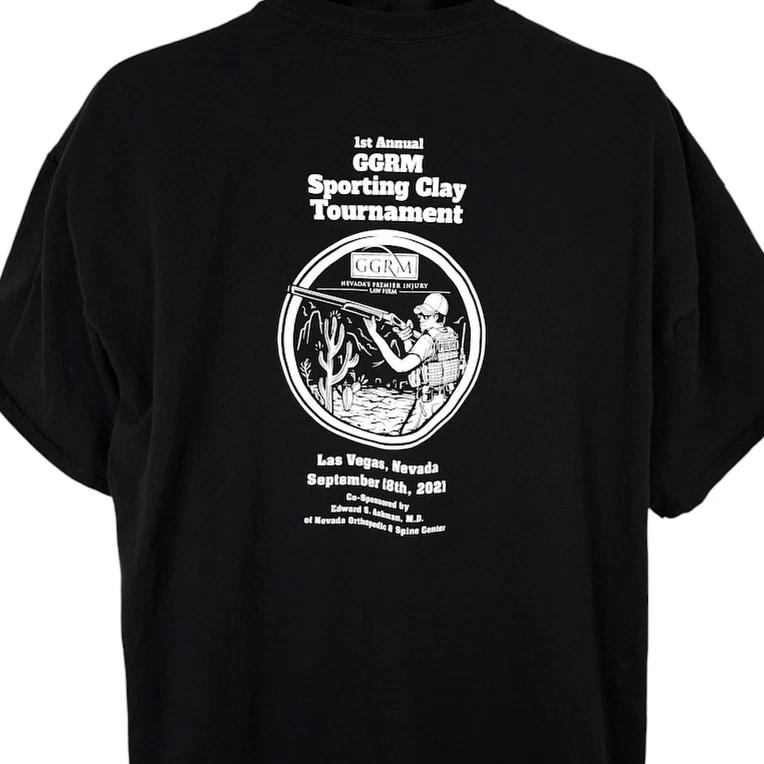 

Sporting Clay Tournament 100% Cotton T-shirt Mens Tees Top Mens Size 2XL Black Las Vegas Target Shooting 4XL