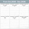Wall Calendar 2026, 12 Month Large Calendar from October 2025 To December 2026 w/Wire Hanging, 14.5’’x11’’ Thick Paper Big Calendar for