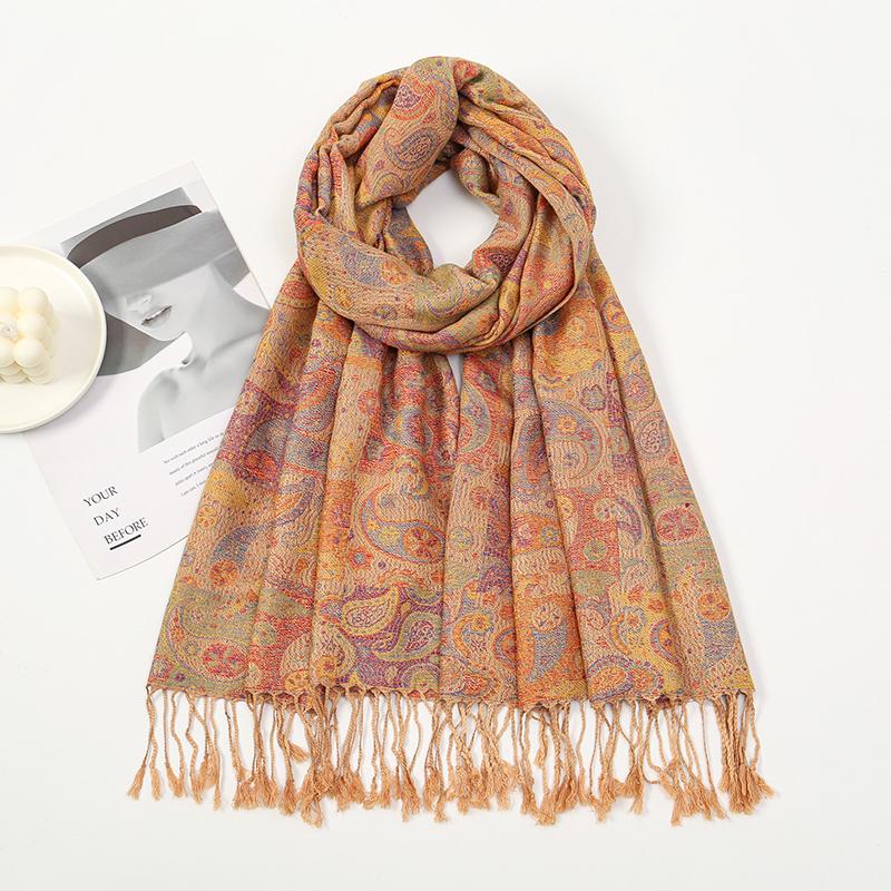 New Fashion Winter Scarf Cashmere for Women Pashmina Design Floral Wrap Female Thick Blanket Soft Bufanda Warmth Shawl Kerchief