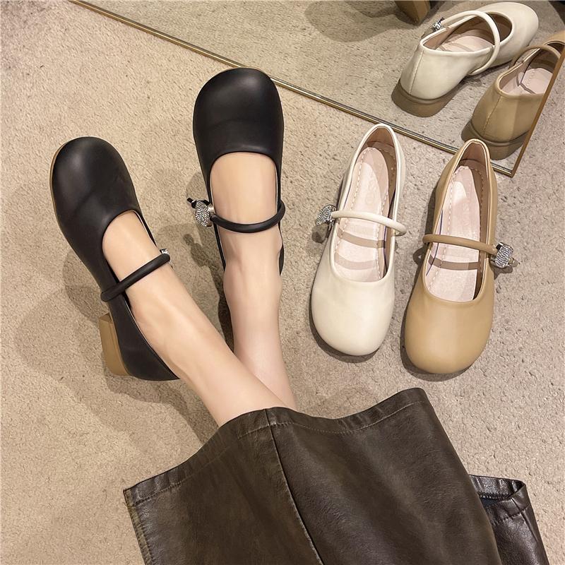 Women Mary Jane Shoes Fashion Casual Low Heel Flats Sizes 35-40 for Office Commuting Walking Travel Dress and Everyday Wear