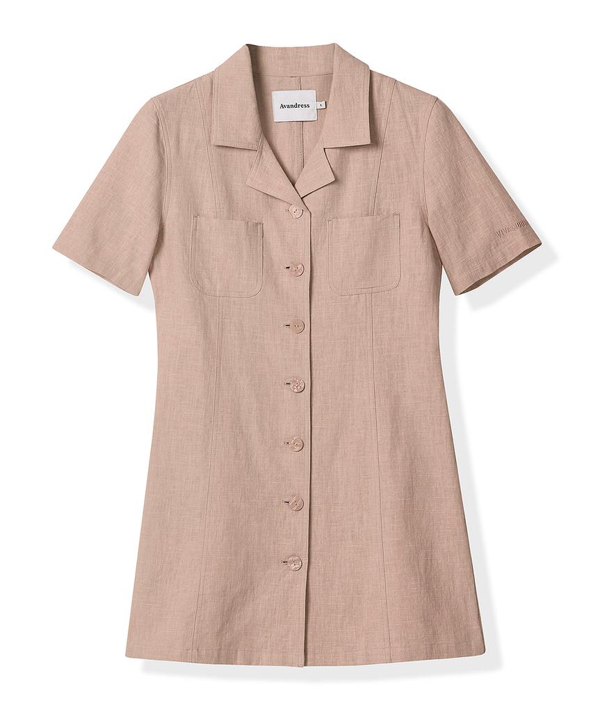 AVANDRESS Linen Like Jacket Dress Pale Pink