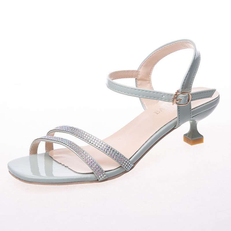 3Cm women's sandals women's 2025 summer new versatile mid-heel fashion ins trendy high heels women's stiletto