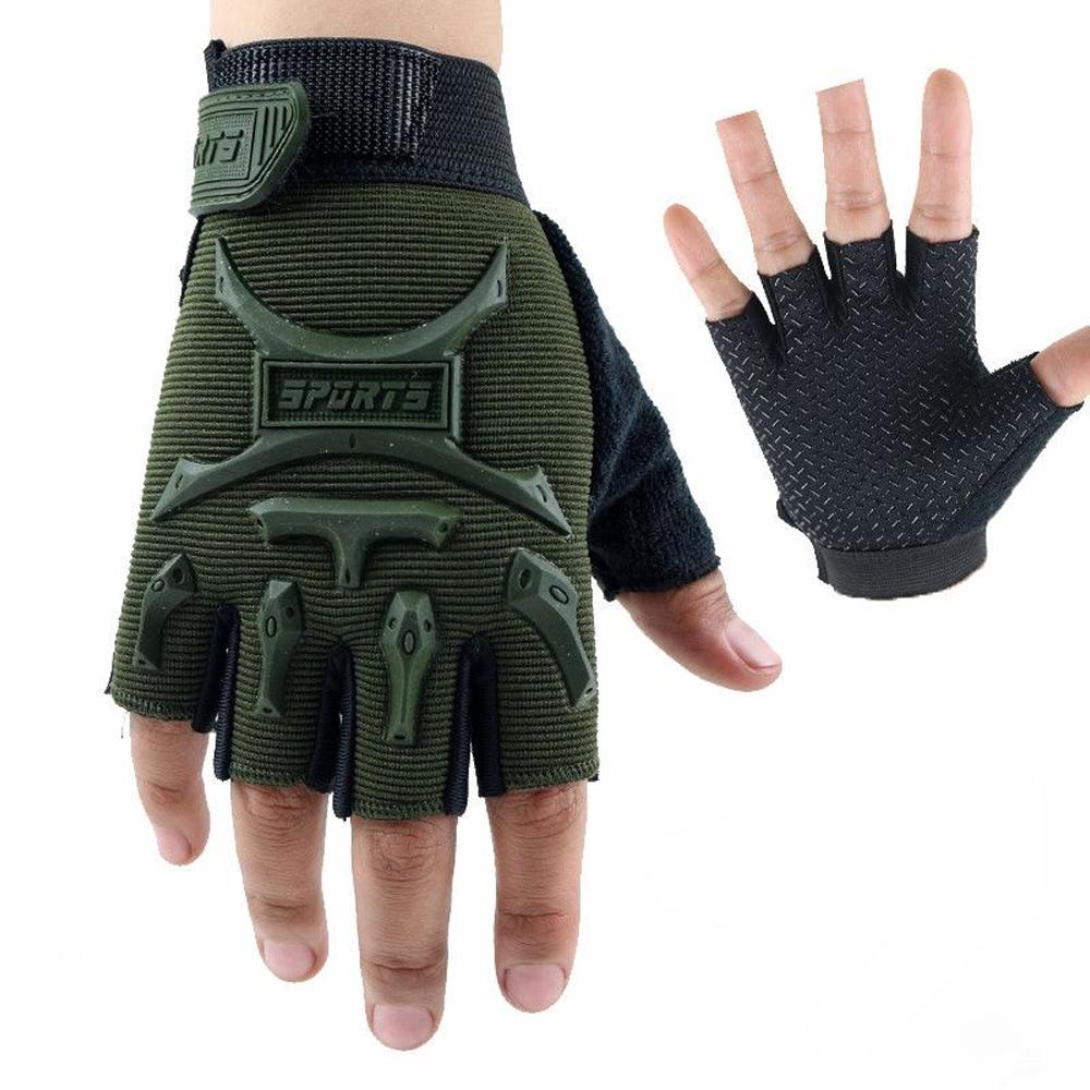 1Pair Kids Half Fingerless Gloves Non-Slip Gloves Adjustable Sports Gloves for Boys Girls Fishing Biking Exercise Roller Skating