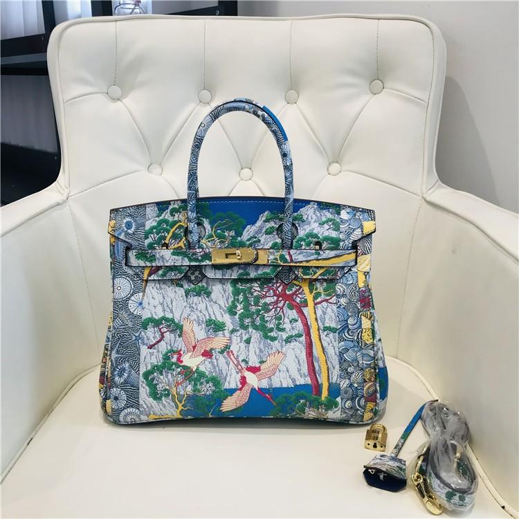 2025 Neues Modell, lackierte Tasche, Damenhandtasche aus Rindsleder erste Schicht, tragbare Schulter-Umhängetasche, personalisiertes Tiermuster