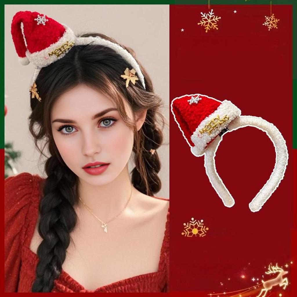 1PC Christmas Headband Hair Clips Cute Hair Accessories for Kids Holiday Party Dress Up Gifts Snowflake Letter Design Hairband