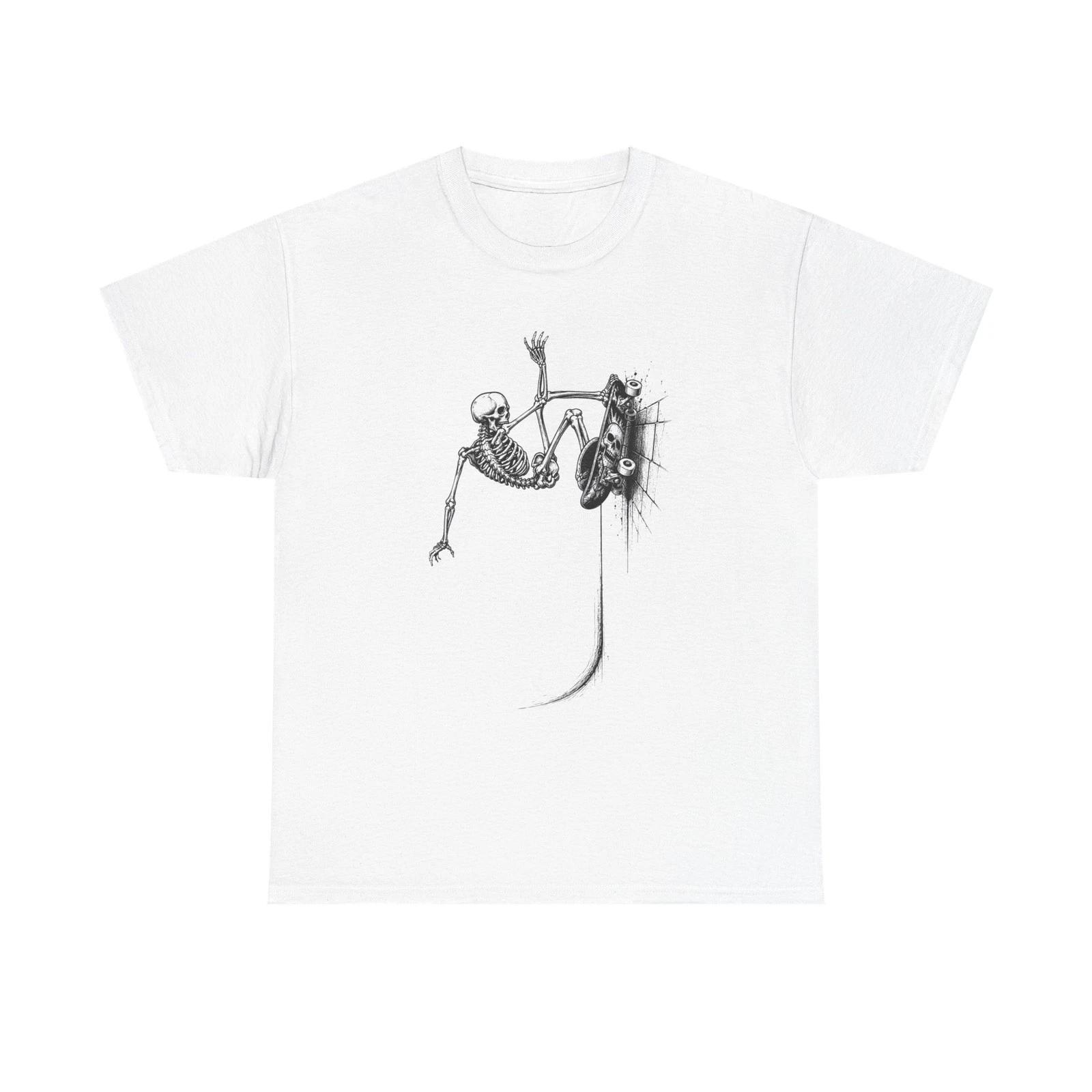 Skeleton Skateboard T Shirt Design Gothic Skater Punk Streetwear Graphic S