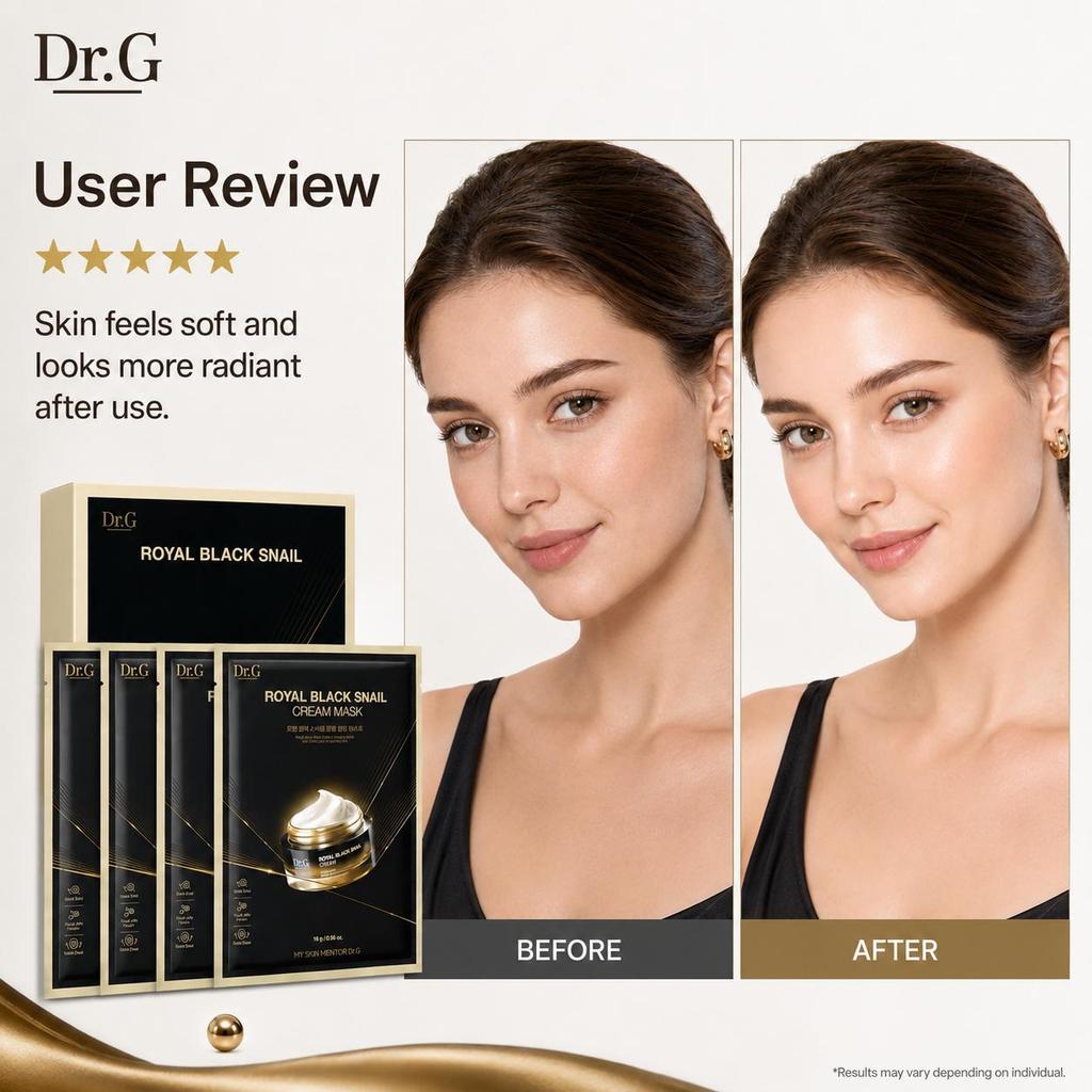 Dr.G Royal Black Snail Cream Mask 16g * 5pcs