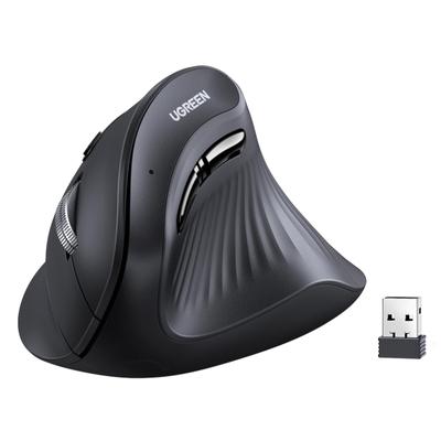 UGREEN Wireless Mouse Vertical Quiet Bluetooth Wireless 6 Buttons DPI Prevent Mouse Arm Ergonomic Design Compatible with Black 5.0 2.4GHz