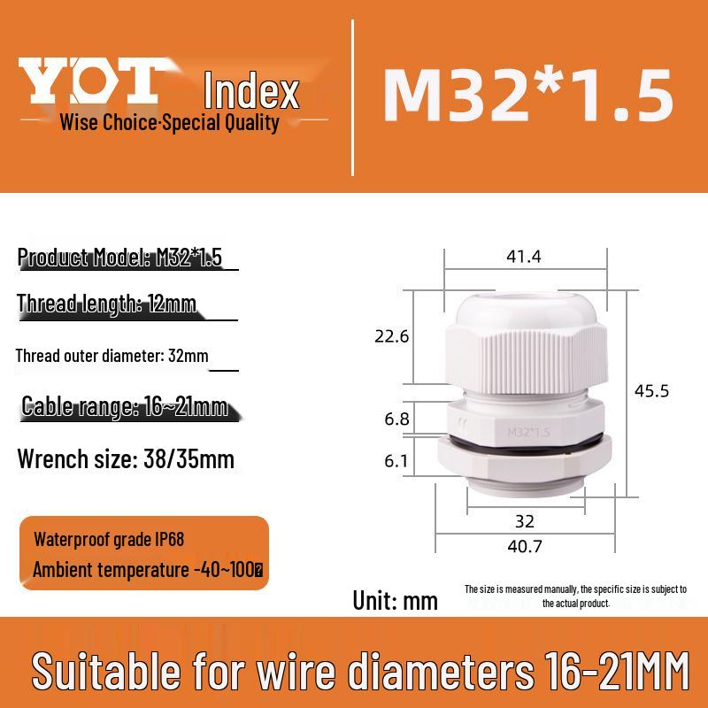 Waterproof Nylon Cable Connector M20*1.5 Plastic Sealing Gland Industrial Accessory