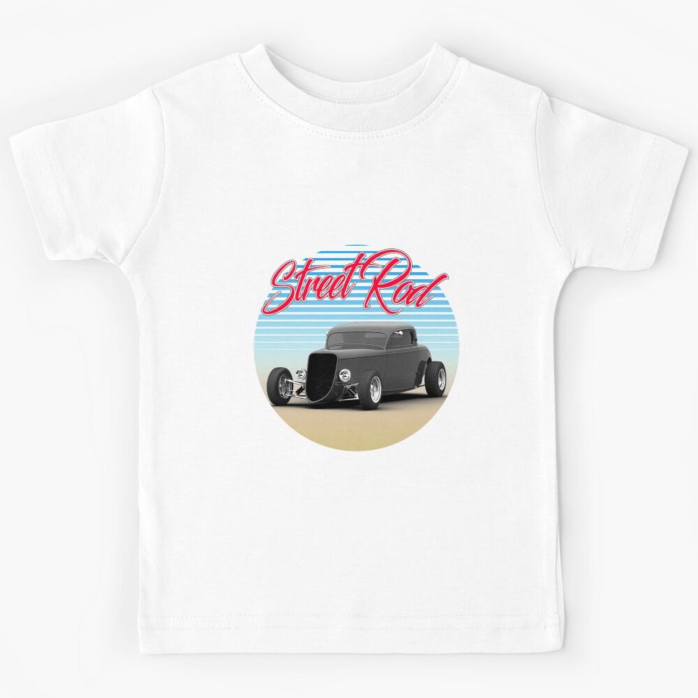 Street Rod Ford Couple 2 on Black Background Kids T-Shirt 160