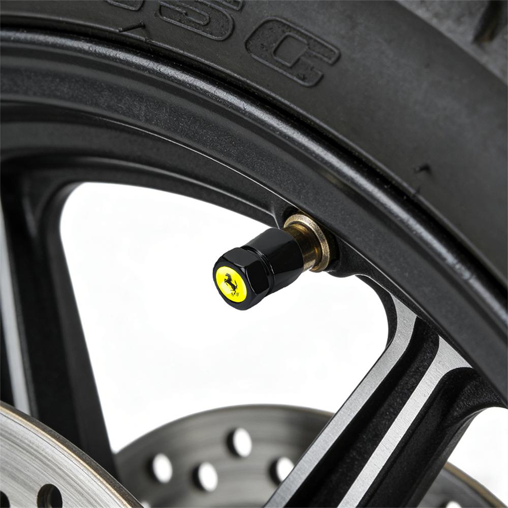 3D Metal Alloy Car Wheel Tyre Valve Caps Tire Stem Air Cover for Ferrari Roma Spider SF90 Superfast Competizione 308 GT4 328 GTB ZX4