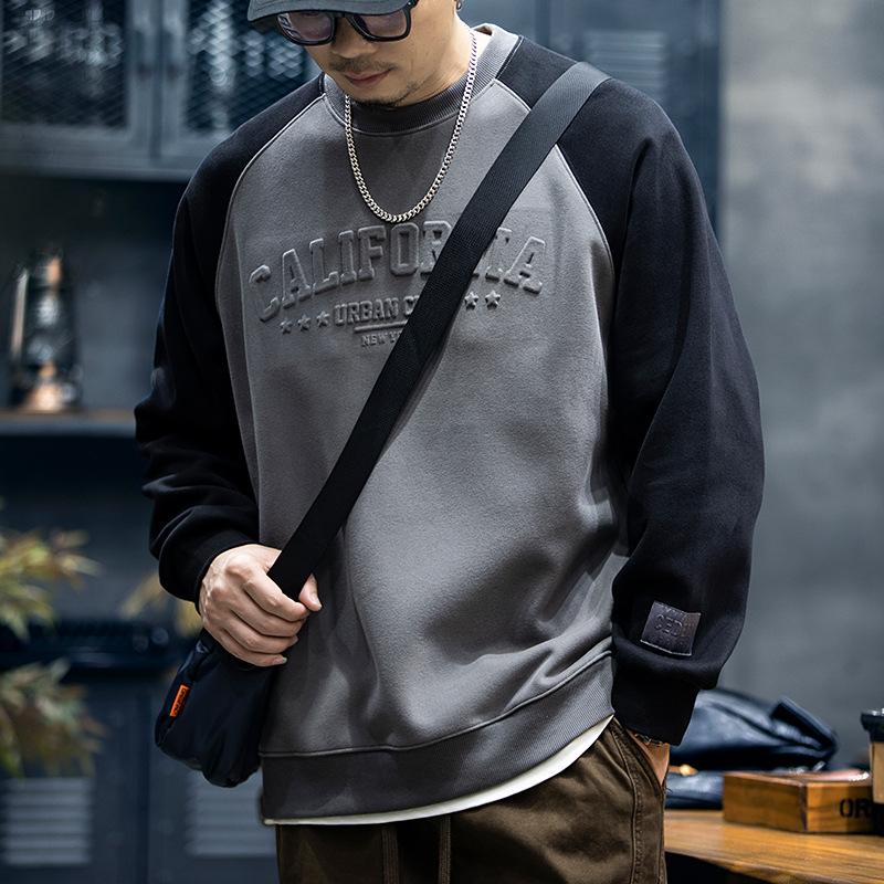 

Мягкая высококачественная ткань с принтом из стали, устойчивая к сминанию, мужская уличная спортивная повседневная дышащая свободная модная трендовая удобная кофта с длинным рукавом L