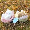 Cute Lifelike Kitten Plush Toy with Sleeping Nest Soft Stuffed Animal Fluffy Cat Doll Fun Desktop