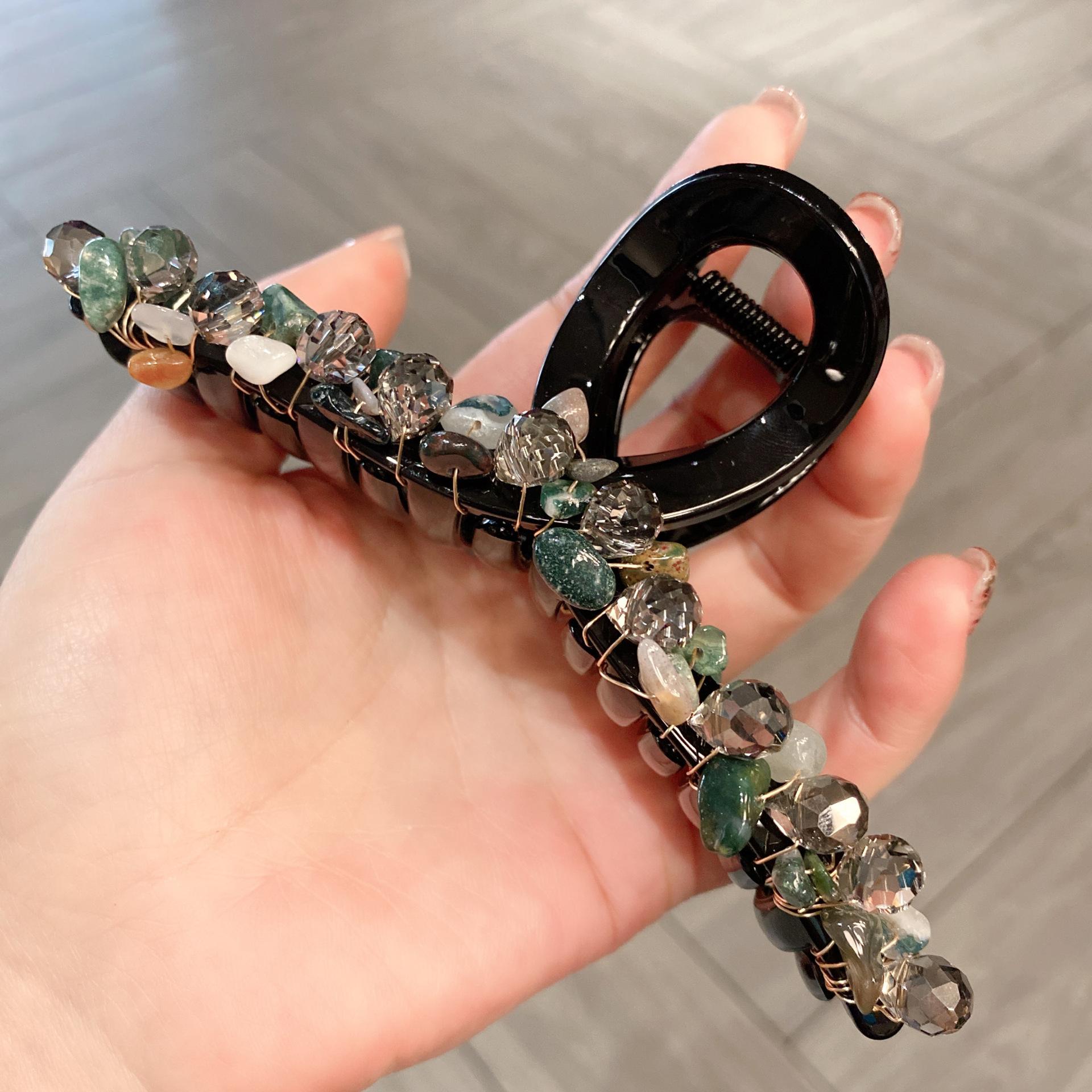 

Роскошная ручной работы заколка-краб из сверкающих романтичных кристаллов, элегантный аксессуар для волос, аксессуар для волос высокого класса для женщин