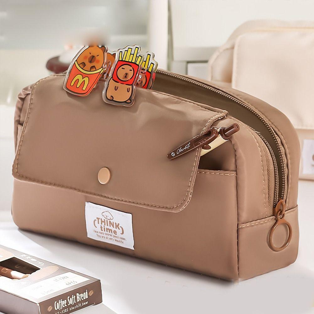 

Large Capacity Pen Case Pen Holder Pencil Bag Korean Stationery Bag Student E