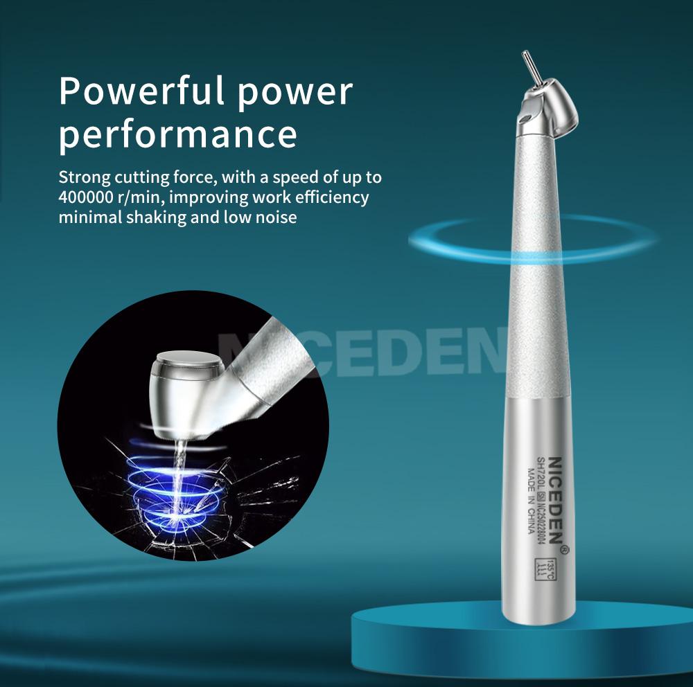 Niceden X450KL Consumables High Speed Handpiece K-coupler 45 Degree Angle Head Air Turbine with LED Materials