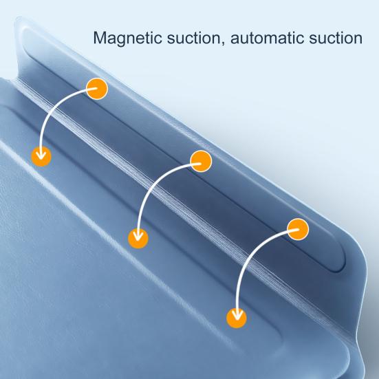 16 Zoll Laptop Hülle Slim Magnetverschluss Einfarbig Multifunktional Universal Mauspad Kunstleder Wasserdicht Notebook Tasche für MacBook