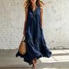 Summer new European and American ruffle edge sleeveless fashion dress vacation style loose casual dress