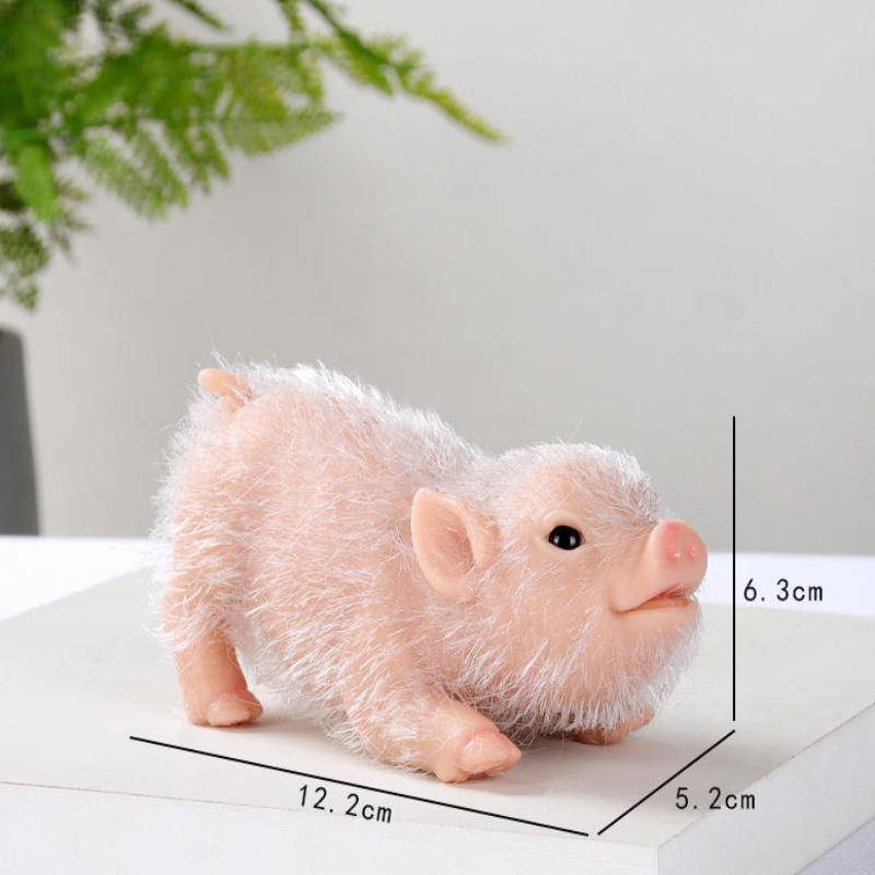 1 Set Lifelike Newborn Pig Doll 12.2Cm Silicone Piglet Soft Cute Mini Realistic Animals With Accessories Decompression Toy