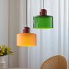 Vintage Stained Glass Small Chandelier Bedside Dining Room Lighting Fixture Home Decorative Light in Pink Orange Green White