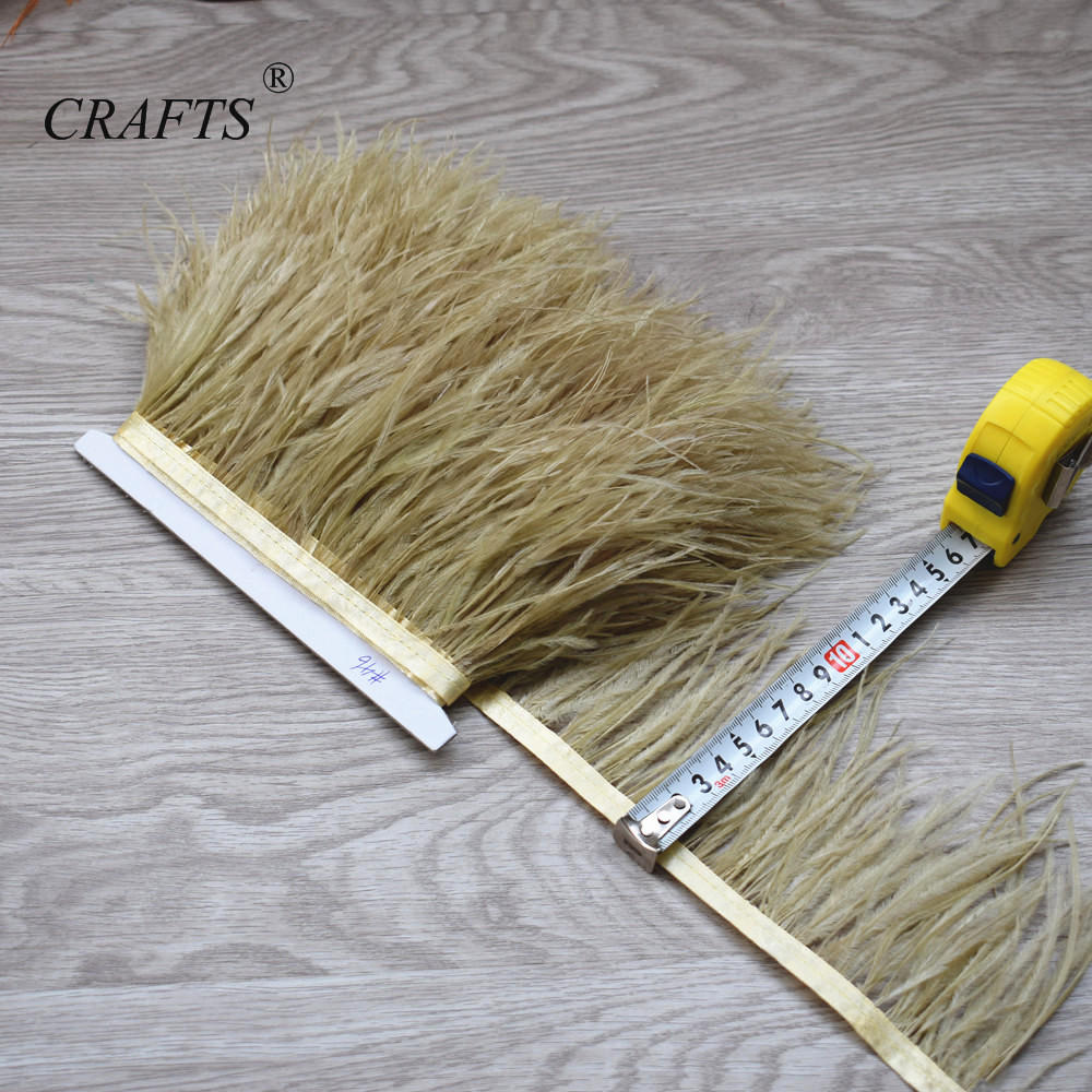 Feather2023 hot! Fluffy and beautiful 5-10M long ostrich hair feather trim cloth sideband 8-10cm wide / DIY sewing clothing accessories