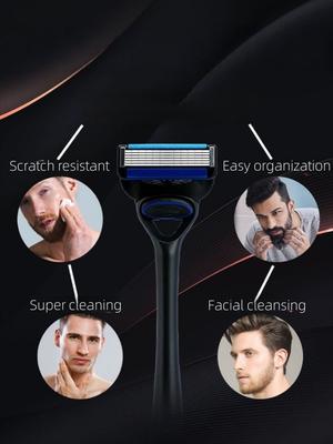 6-layer Razor Blades Skin-friendly Lotus Razor Stainless Steel Reusable Hair Removal Blades for Deep Cleansing