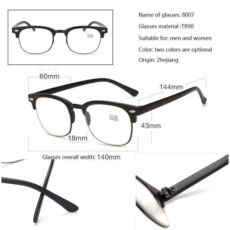 Half Frame Reading Glasses High Definition Retro Presbyopia Eyeglasses Women Men Unisex Diopter +1.0 1.5 2.0 +2.5 +3.0 +3.5 +4.0