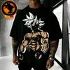 2026 Summer Dragon Ball Retro Pure Cotton Mens Tshirt Wukong Printed Oversized Casual Shirt Unisex Parentchild Suit